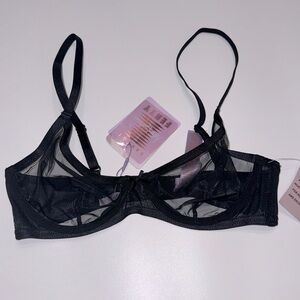 NWT Savage x Fenty Adam Selman Black Lace Sheer Bra
